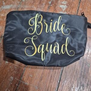 Black and Gold Bride Squad Pouch